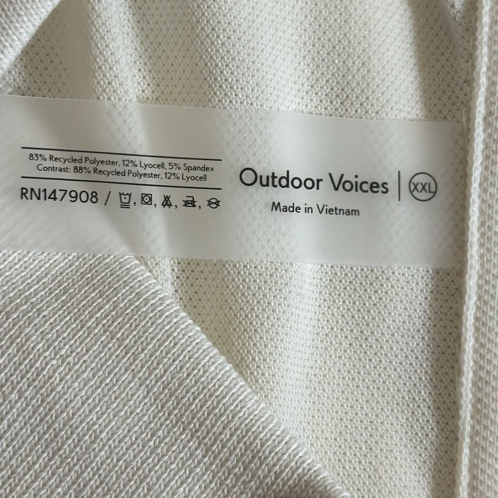 Outdoor Voices Birdie Cropped Polo‎ Women's XXL Milk Stone NWT - Picture 10 of 13
